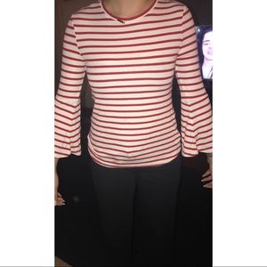 Bell Sleeved Striped Top